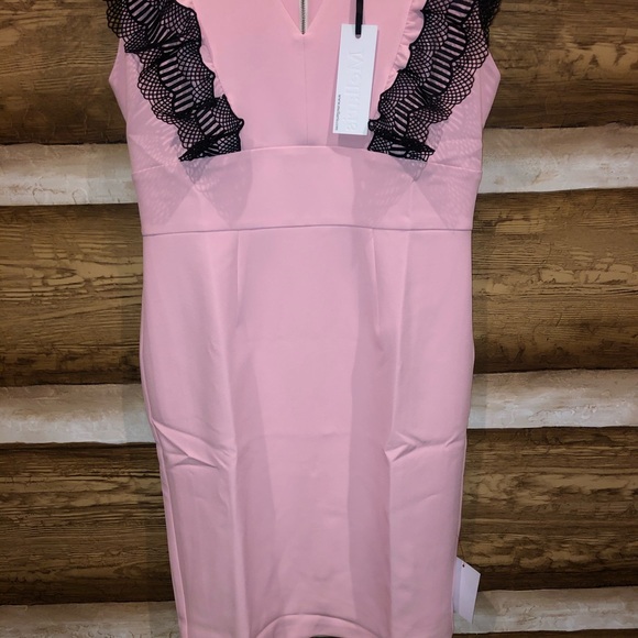 🆕 Mellaris Sofia Dress Pale Pink With Lace - Picture 13 of 16